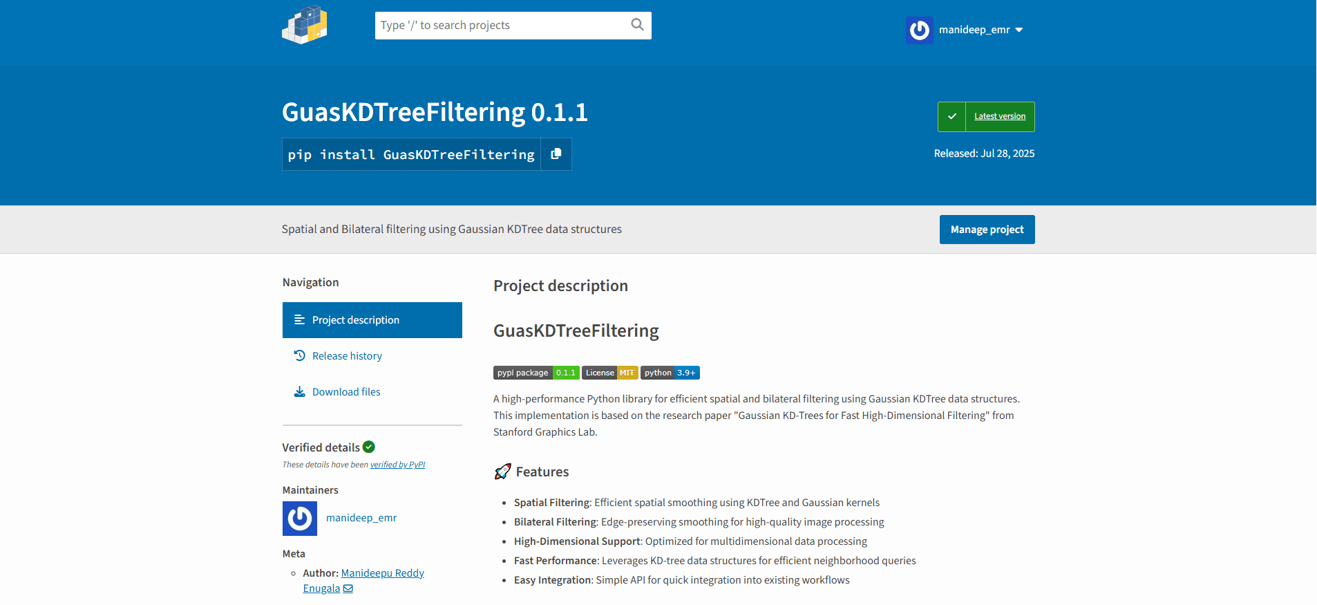 GuasKDTreeFiltering - High-Performance Spatial & Bilateral Filtering preview